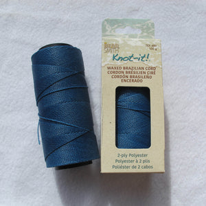 Knot-it! Brazilian waxed polyester cord .7mm 100 grams teal