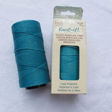 Load image into Gallery viewer, Knot-it! Brazilian waxed polyester cord .7mm 100 grams turquoise