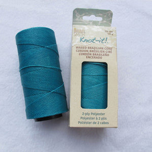 Knot-it! Brazilian waxed polyester cord .7mm 100 grams turquoise