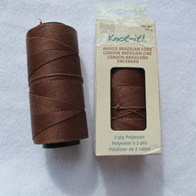 Load image into Gallery viewer, Knot-it! Brazilian waxed polyester cord .7mm 100 grams brown