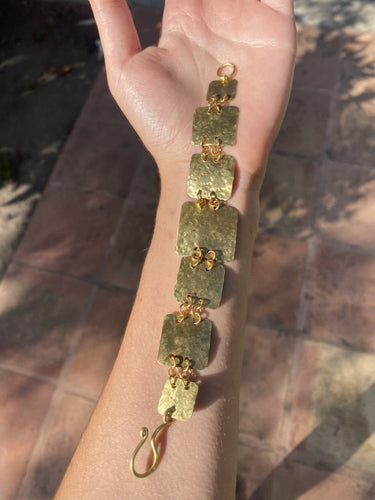 Brass Hand-Cut Metal Shapes Bracelet